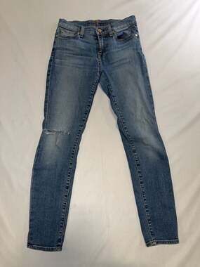 7 For All Mankind Skinny Jeans, Medium Wash Denim, Women's Size 26
